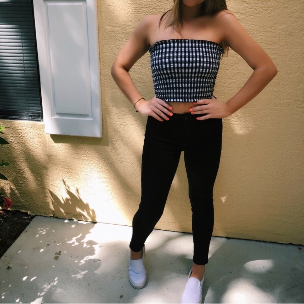 Gingham tube top
